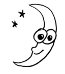Hand drawn picture of a moon