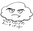 Hand drawn picture of a rain cloud
