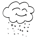 Hand drawn picture of a snow cloud