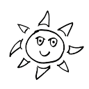 Hand drawn picture of a sun
